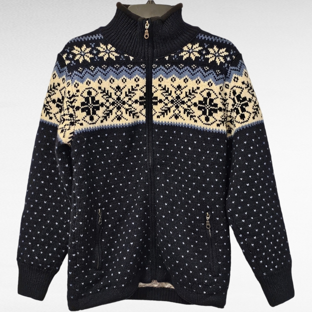 Norskwear Scandinavian Sweater Jacket 100% Lambs Wool XS